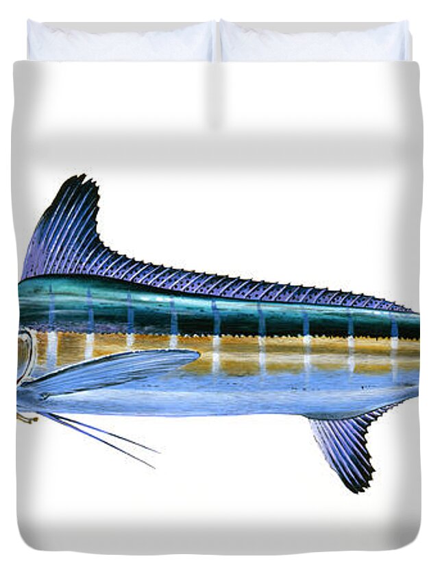White Marlin Duvet Cover featuring the painting White Marlin by Carey Chen