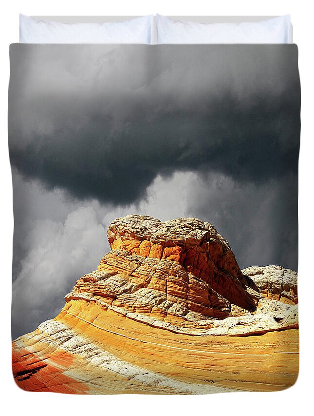 White Pocket Duvet Cover featuring the photograph White Pocket 35 by Bob Christopher