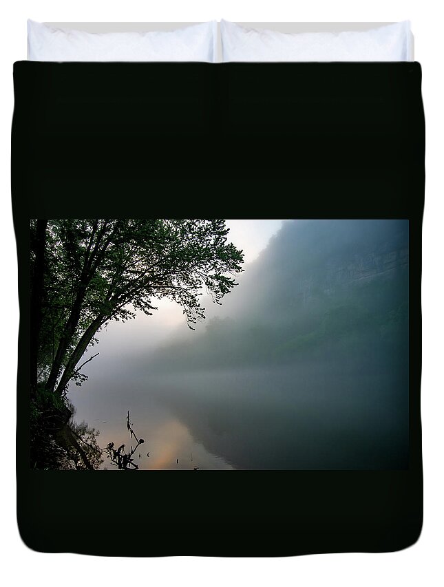 Landscape Duvet Cover featuring the photograph White River Morning by Adam Reinhart