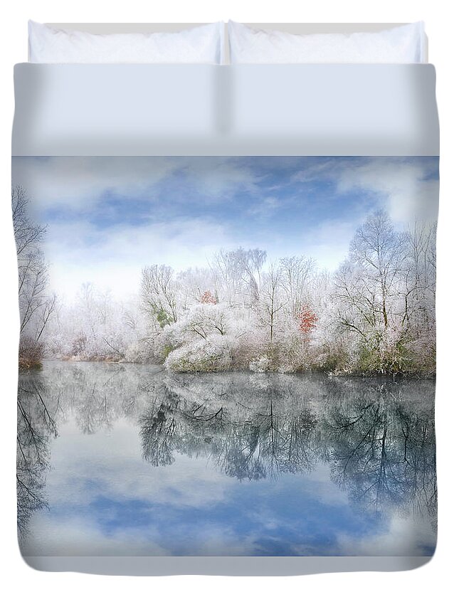 Landscape Duvet Cover featuring the photograph White Space by Philippe Sainte-Laudy