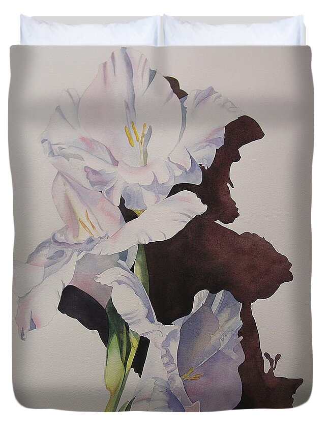 Watercolor Duvet Cover featuring the painting Whites by Marlene Gremillion