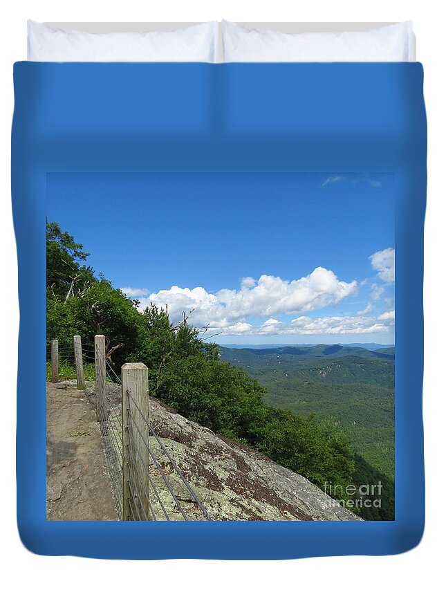 Landscape Duvet Cover featuring the photograph Whiteside Mountain View by Anita Adams