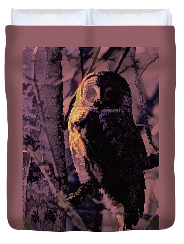Owl Duvet Cover featuring the photograph Whyzold by Michael Hall