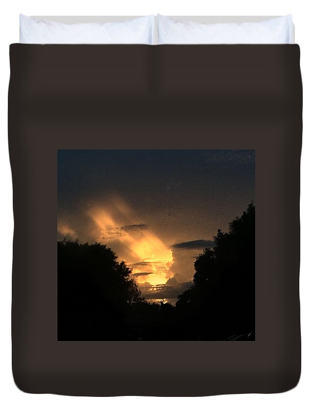 Clouds And Sky Duvet Cover featuring the photograph Wicked Sky by Audrey Robillard