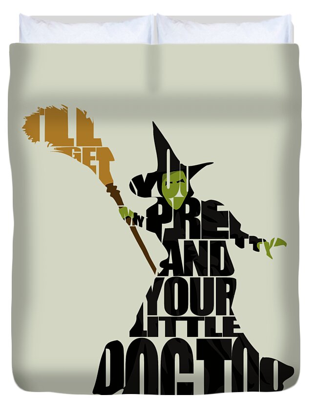Wicked Witch Of The West Duvet Cover featuring the digital art Wicked Witch of the West by Inspirowl Design