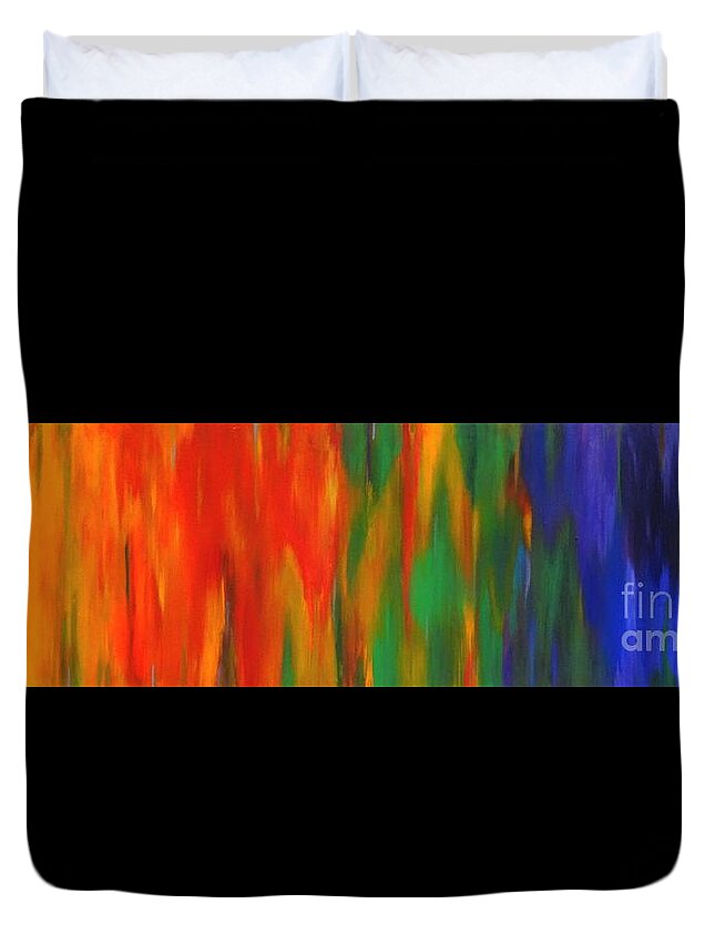 Modern Art Duvet Cover featuring the painting Wide Awake by Karen Jane Jones