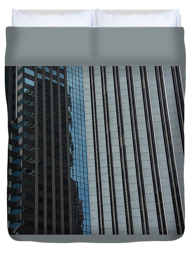 Abstract Duvet Cover featuring the photograph Widy City Perspective 1 by Michael Nowotny