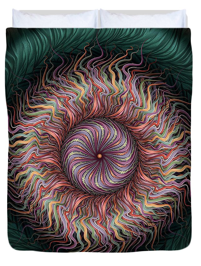 Pinwheel Mandalas Duvet Cover featuring the digital art Wiggle Room by Becky Titus