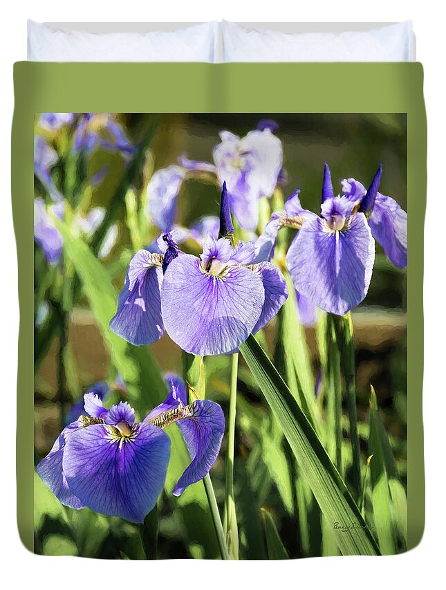  Bud Duvet Cover featuring the photograph Wild Alaskan Irises III by Penny Lisowski