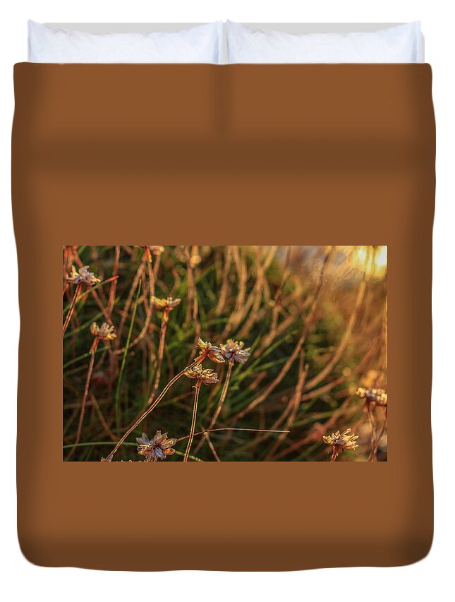 Wild Flowers Duvet Cover featuring the photograph Wild flowers by Claire Whatley