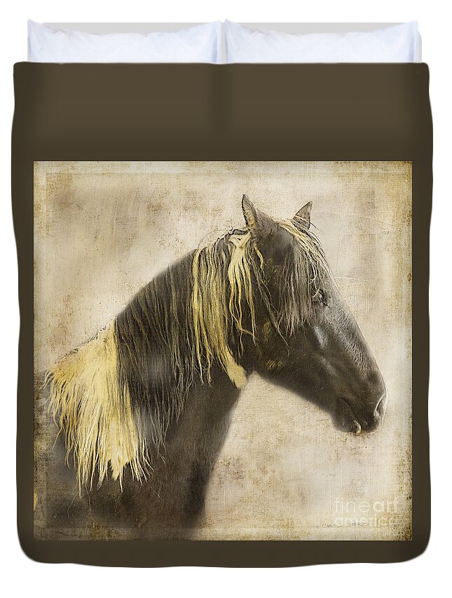 Vintage Duvet Cover featuring the photograph Wild Mustang by Craig J Satterlee