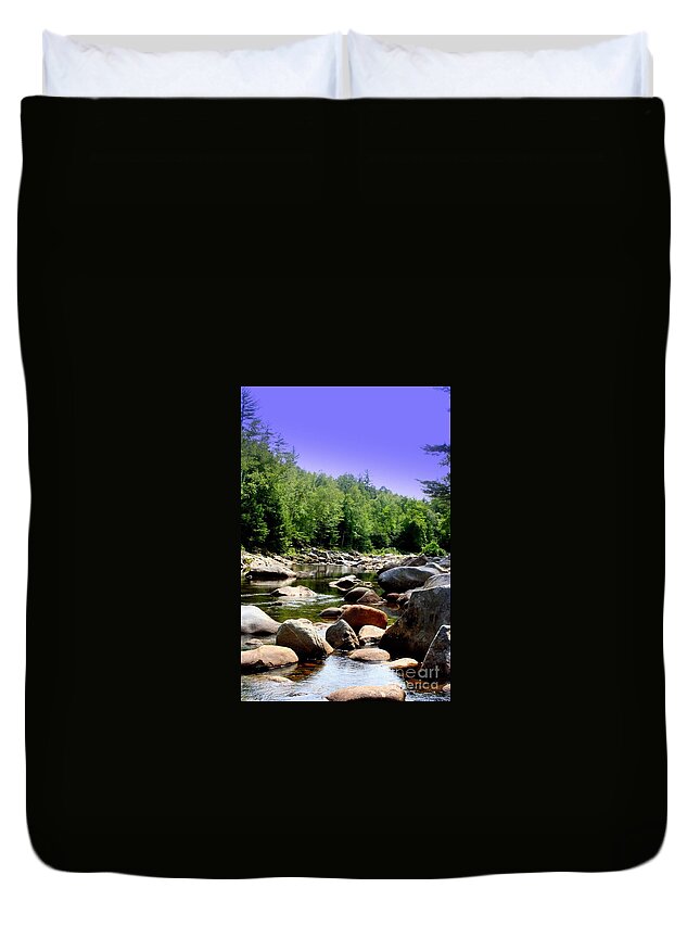 Boulder Duvet Cover featuring the photograph Wild River by John Kenealy