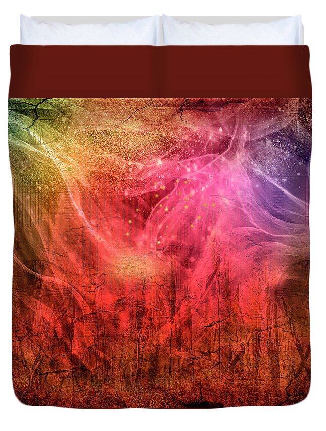 Wildfire Duvet Cover featuring the digital art Wildfire by Linda Carruth