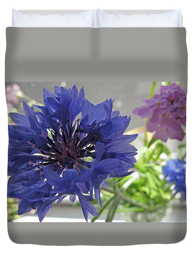 Floral Duvet Cover featuring the photograph Wildflower Fluff by Barbara McDevitt