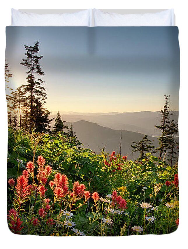 Idaho Duvet Cover featuring the photograph Wildflower View by Idaho Scenic Images Linda Lantzy