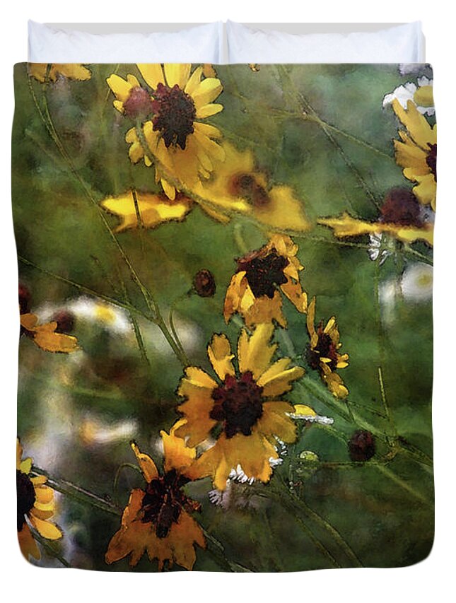 Impressionist Duvet Cover featuring the photograph Wildflowers 2504 IDP_2 by Steven Ward