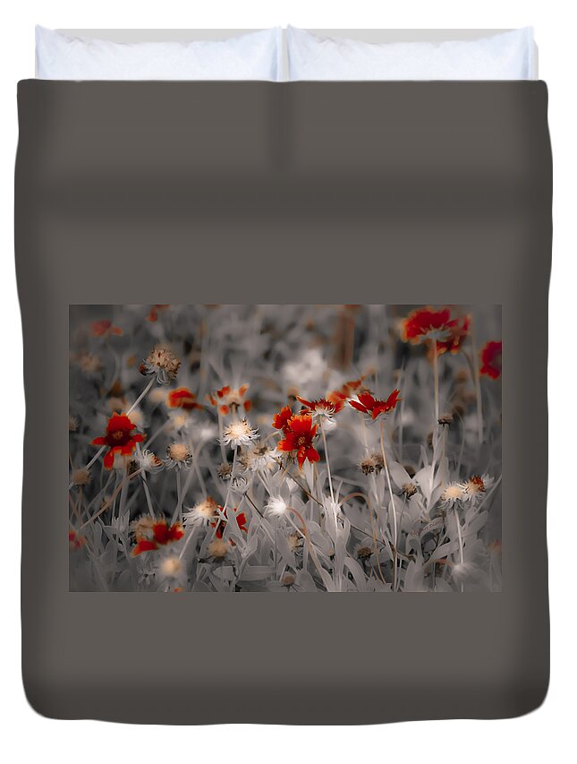 Wildflowers Duvet Cover featuring the photograph Wildflowers of the Dunes by DigiArt Diaries by Vicky B Fuller