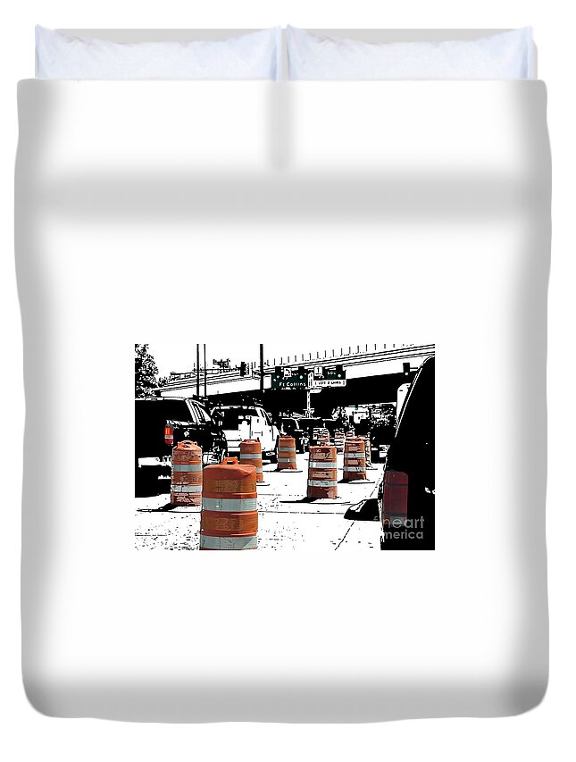 Traffic Duvet Cover featuring the photograph Will it never end? by Deb Nakano