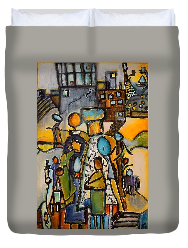 Acrylic Duvet Cover featuring the painting Will You by Theresa Marie Johnson