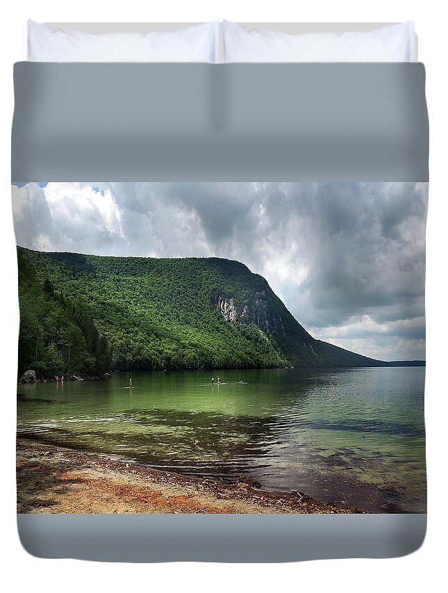 Willoughby Duvet Cover featuring the photograph Willoughby Lake in Westmore Vermont by Nancy Griswold