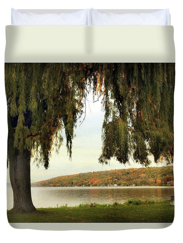 Nature Duvet Cover featuring the photograph Willows of Stewart Park by Jessica Jenney