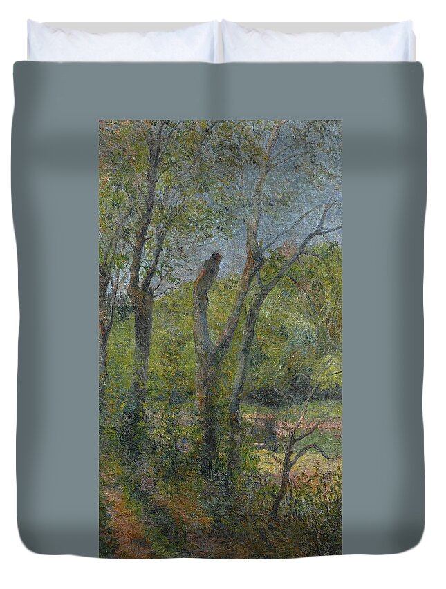 French Art Duvet Cover featuring the painting Willows by Paul Gauguin