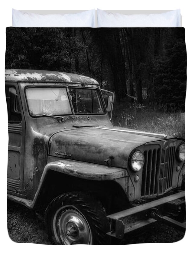 Willys‬ ‪‎jeep‬ Station Wagon Duvet Cover featuring the photograph Willys Jeep Station Wagon by Bitter Buffalo Photography