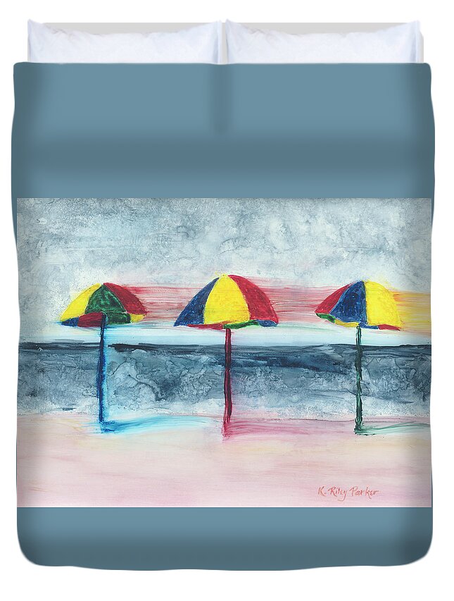Beach Duvet Cover featuring the painting Wind Ensemble by Kathryn Riley Parker