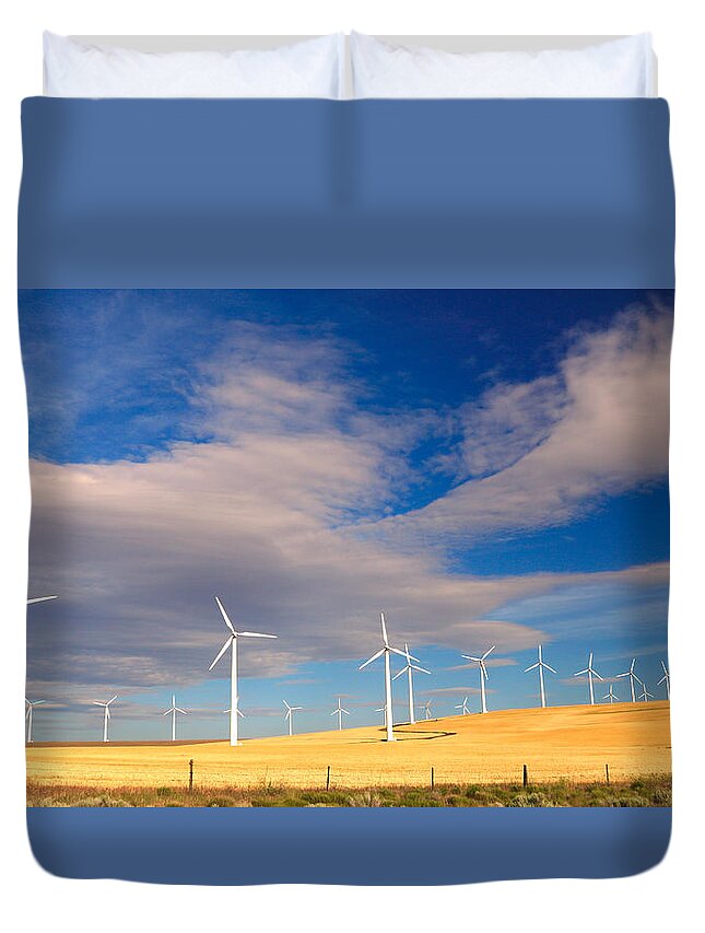 Wind Duvet Cover featuring the photograph Wind Farm Against the Sky by Todd Kreuter