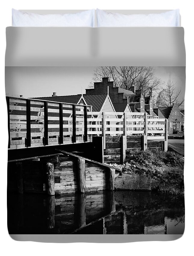 Bridge Duvet Cover featuring the photograph Windmill Island Garden Bridge by Ester McGuire
