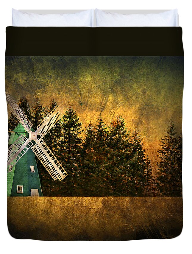 Brimfield Duvet Cover featuring the photograph Windmill on My Mind by Evelina Kremsdorf