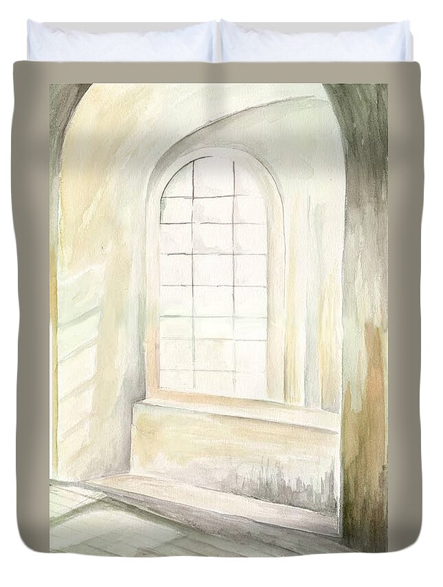 Sunlight Duvet Cover featuring the painting Window by Darren Cannell