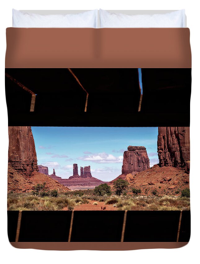 America Duvet Cover featuring the photograph Window into Monument Valley by Eduard Moldoveanu