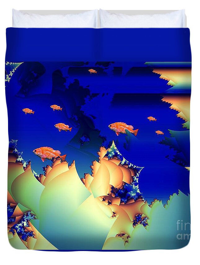 Undersea Duvet Cover featuring the digital art Window on the Undersea by Ronald Bissett