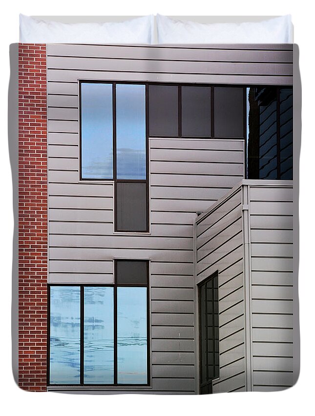 Windows Duvet Cover featuring the photograph Window Wall Geometrics by Kae Cheatham