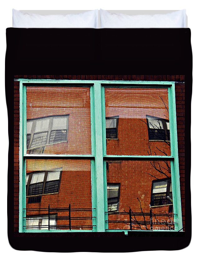 Window Duvet Cover featuring the photograph Windows in the Heights by Sarah Loft