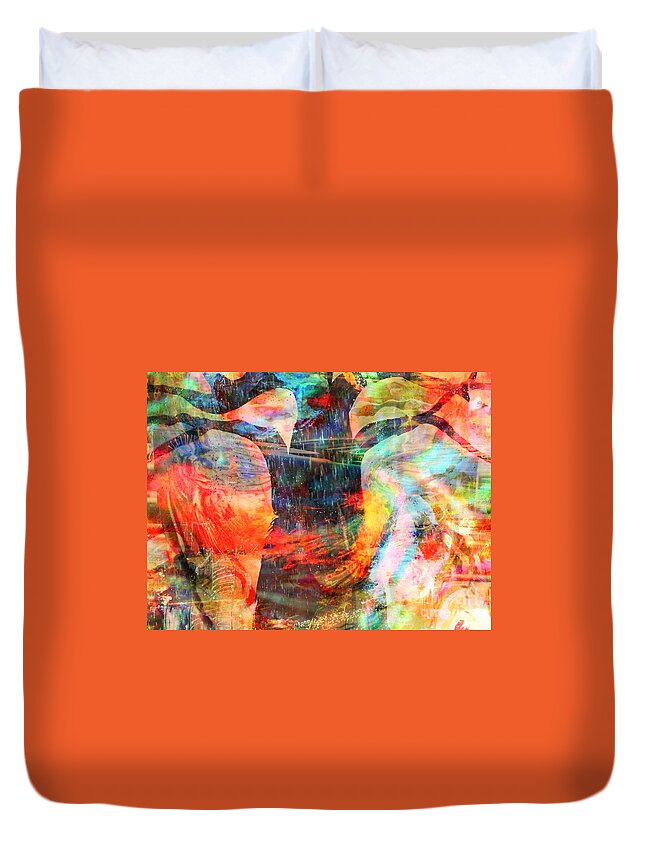 Fania Simon Duvet Cover featuring the painting Windy Moments by Fania Simon