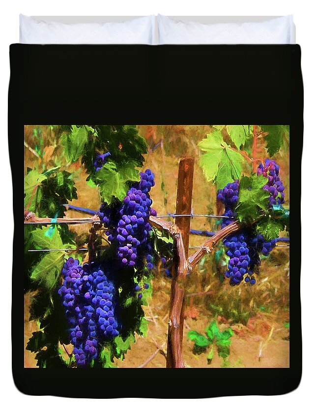 Wine Duvet Cover featuring the painting Wine Country by Kandy Hurley