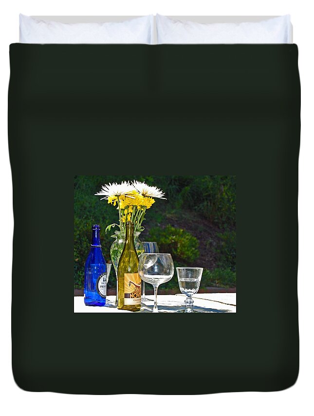 Wine Duvet Cover featuring the photograph Wine Me Up by Debbi Granruth