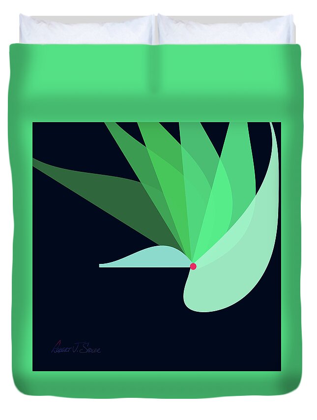  Duvet Cover featuring the digital art Winged Maple Seed Too - Left by Robert J Sadler