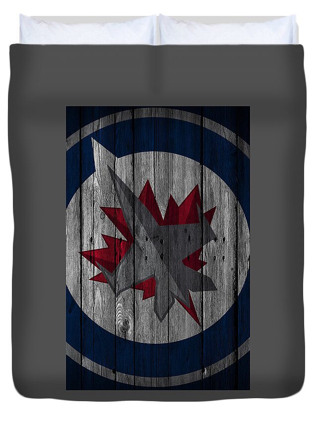 Winnipeg Jets Wood Fence Duvet Cover For Sale By Joe Hamilton