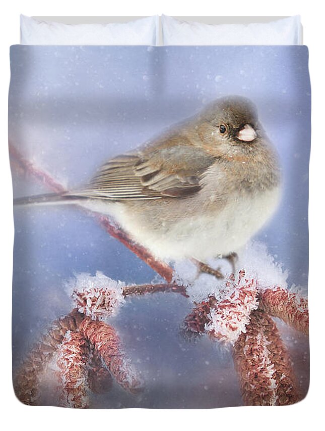 Texture Duvet Cover featuring the photograph Winter Chill by Darren Fisher