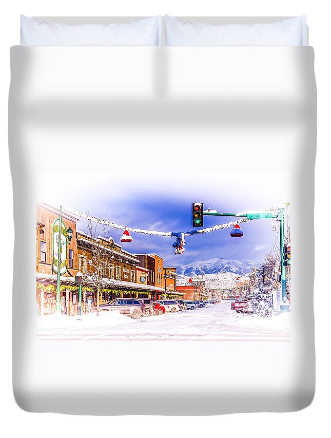 Whitefish Duvet Cover featuring the photograph Winter in Whitefish by Bryan Moore