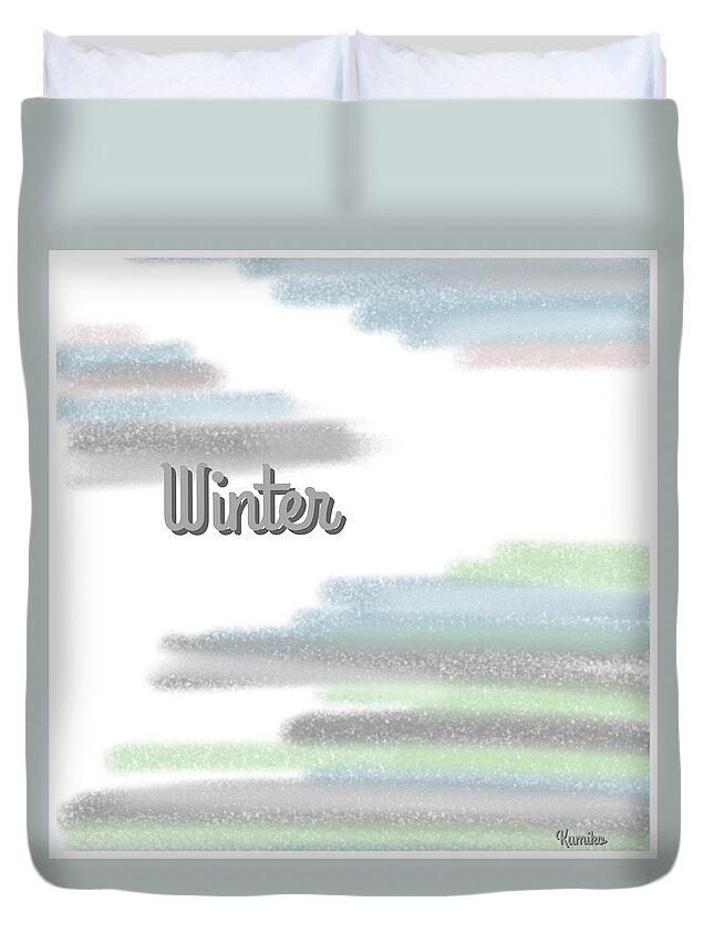 Winter Duvet Cover featuring the painting Winter by Kumiko Izumi