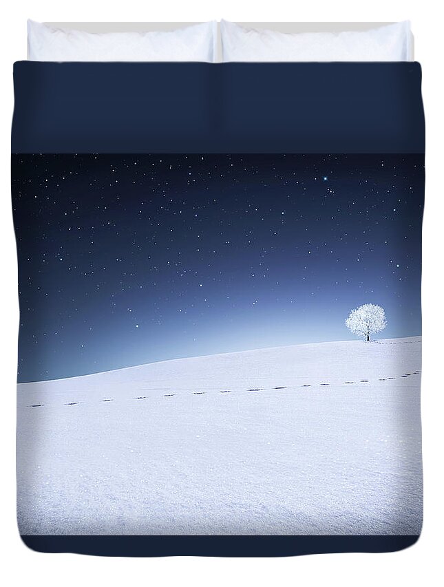 Landscape Duvet Cover featuring the photograph Winter Landscape by Bess Hamiti