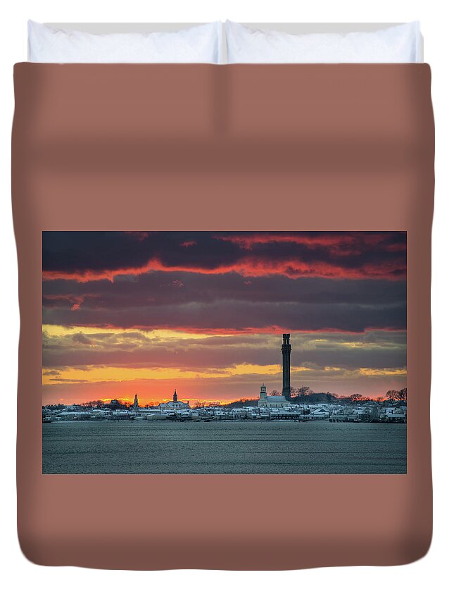 Provincetown Duvet Cover featuring the photograph Winter Layers by Ellen Koplow