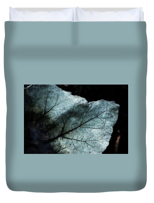 Leaf Duvet Cover featuring the photograph Winter Leaf by CG Abrams