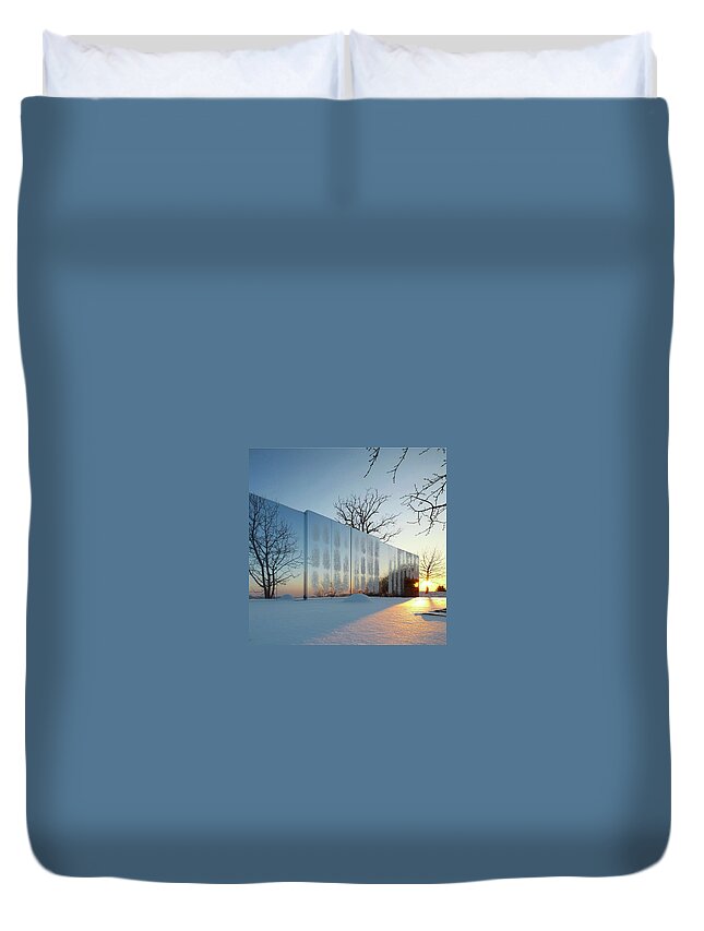 Landscape Duvet Cover featuring the photograph Winter Morning by Chibuzo Abara