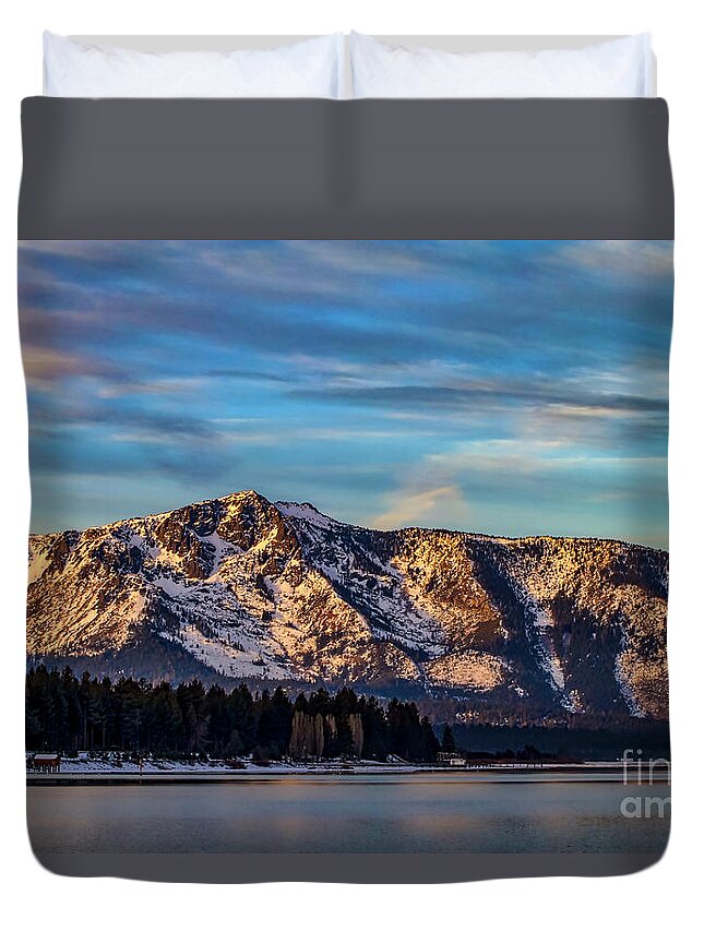 Winter Morning South Lake Tahoe Duvet Cover featuring the photograph Winter Morning South Lake Tahoe by Mitch Shindelbower