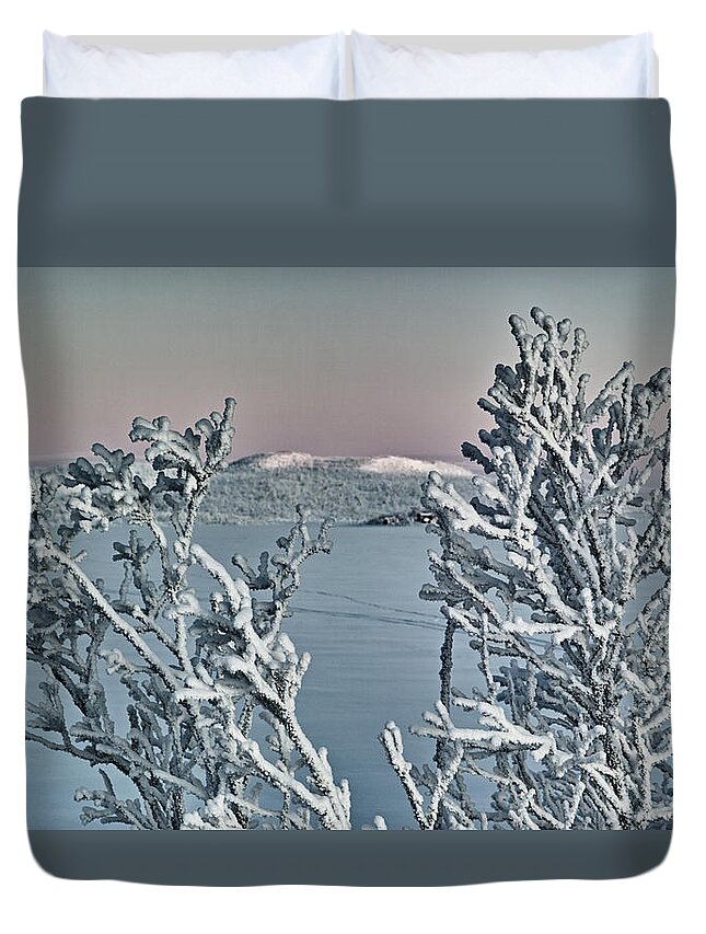 Winter Duvet Cover featuring the photograph Winter Scene by Pekka Sammallahti